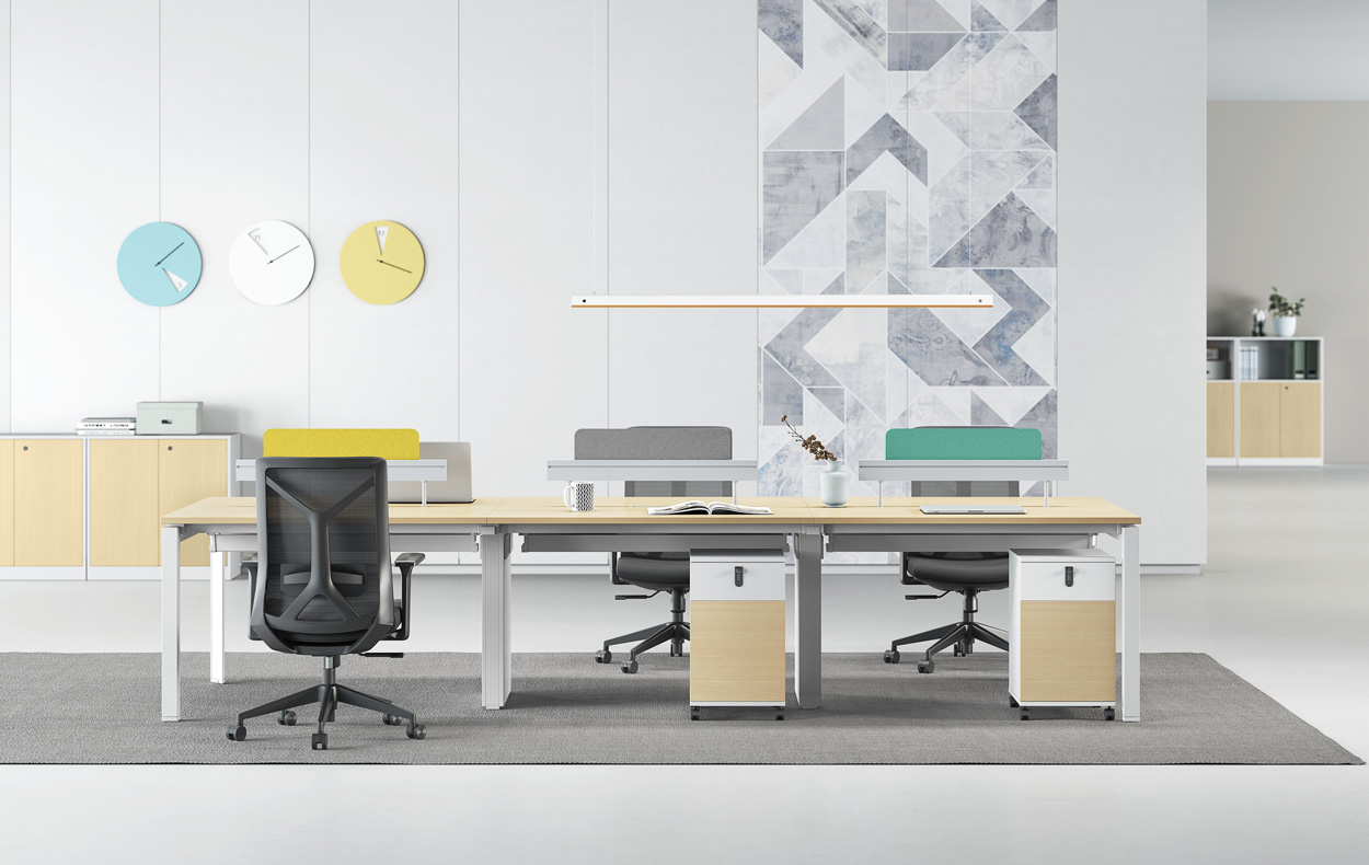 屏風工作位:T-WM2412+T-WM1212A延伸+活動柜x2 屏風工作位:T-WM2412+T-WM1212A延伸+活動柜x2