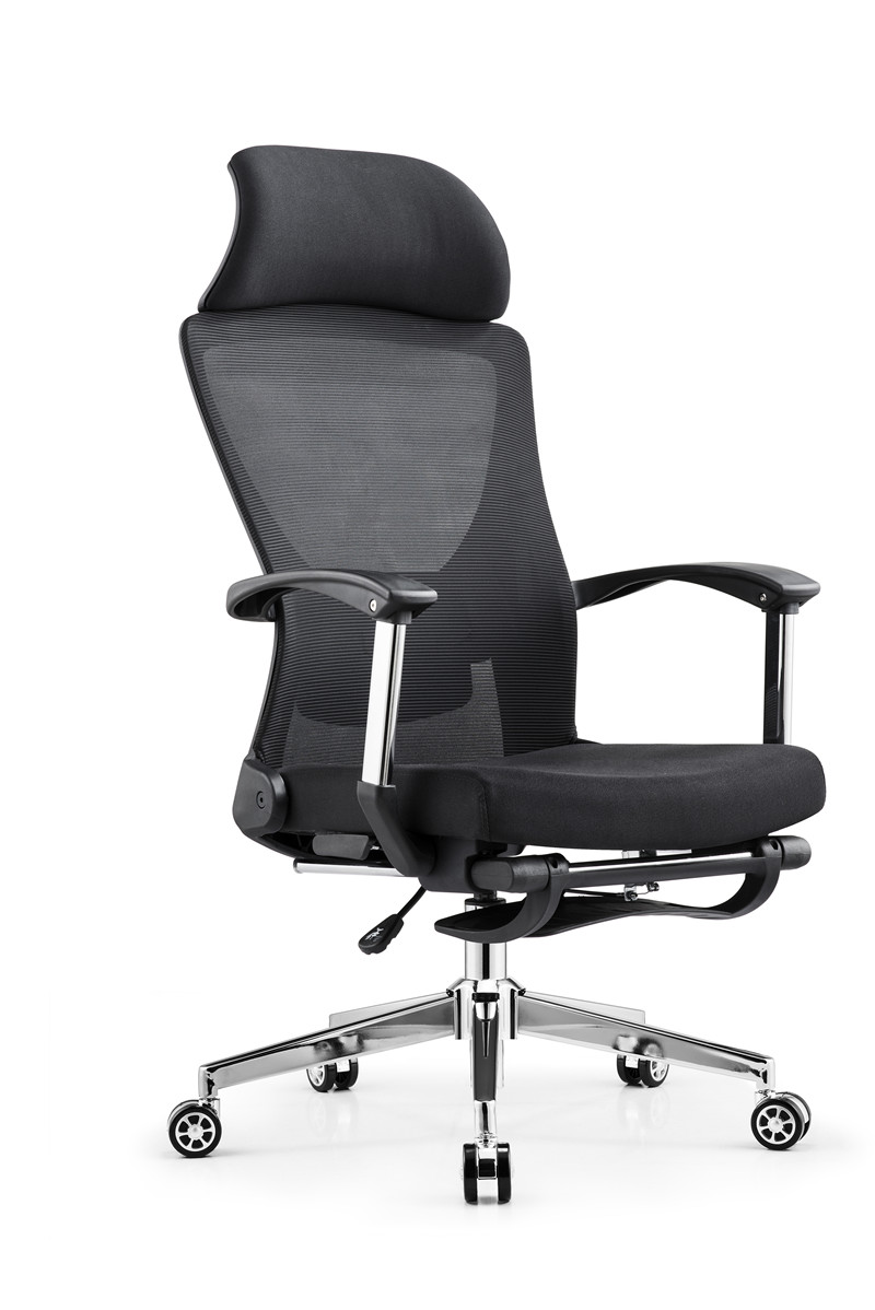 大班椅：P-A3092黑網正面45度